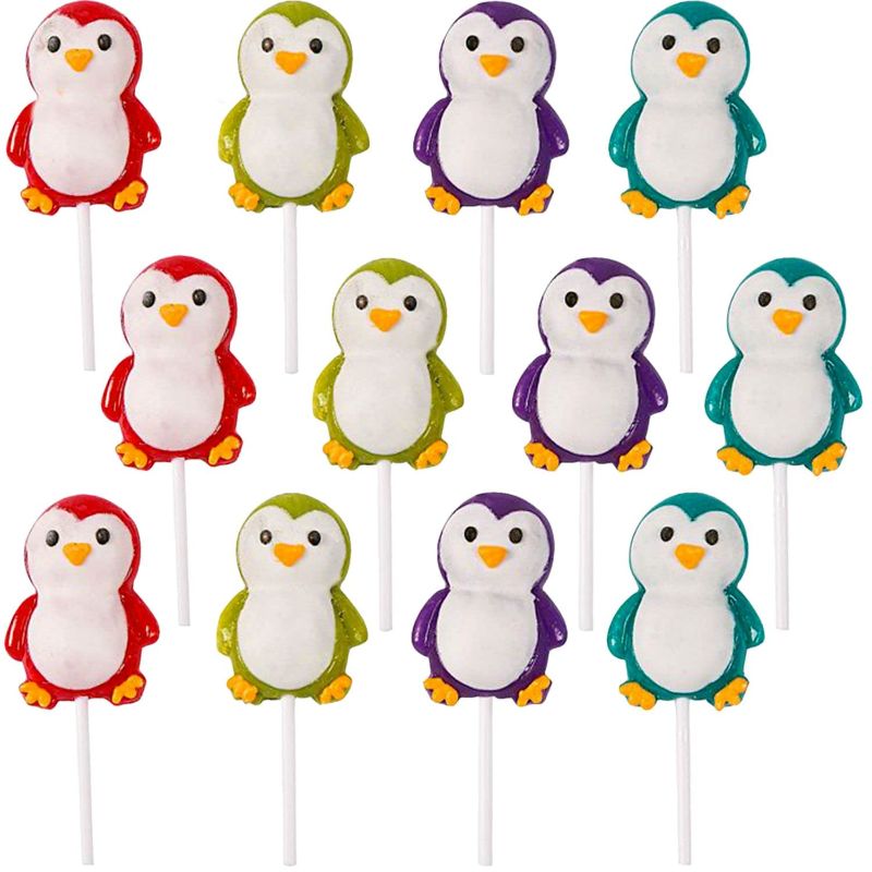 Photo 1 of Penguin Lollipops, Christmas Suckers, Holiday Lollipops Christmas Candy Stocking Stuffers - Winter Holiday Themed Lollipops Candy Buffet (12 Lollipops Individually Wrapped)
