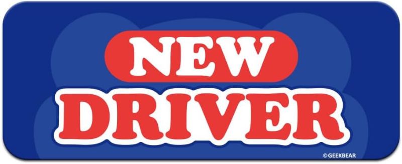 Photo 1 of PINK/YELLOW- GEEKBEAR [Signature] New Driver Magnet for Car - Signature Line - Rectangular 8.7 x 3.5 in (1, Blue)
