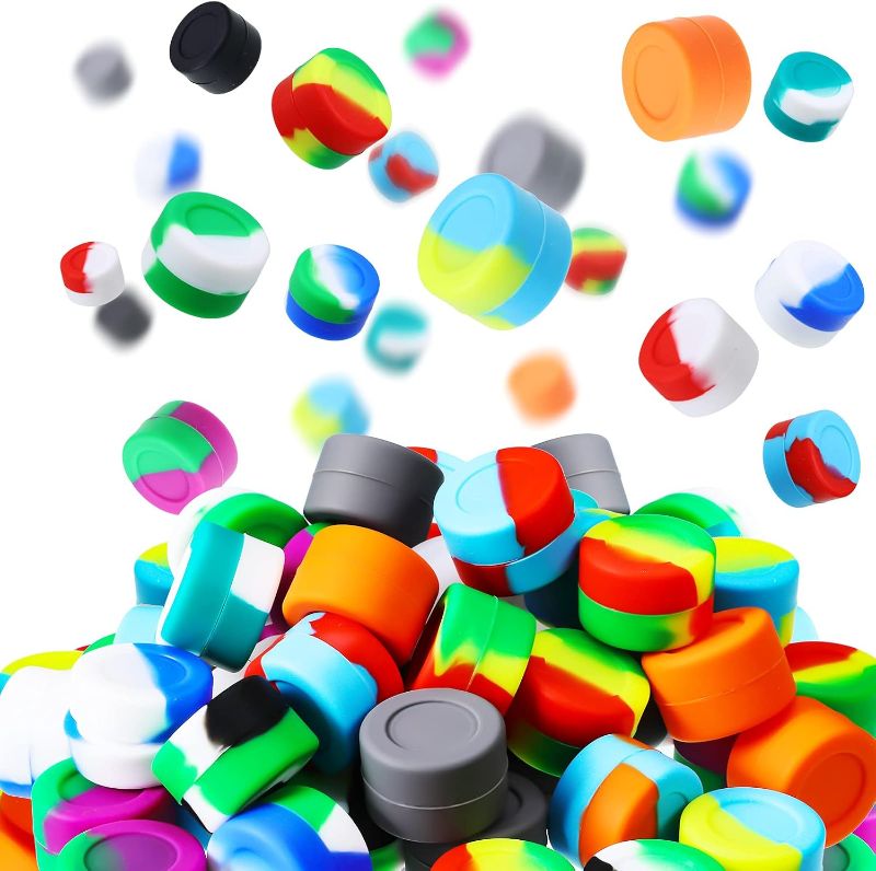 Photo 1 of Outus 200 Pcs 2 ml Silicone Wax Containers Non-stick Silicone Wax Containers Multi Use Storage Jars Oil Concentrate Bottles for Home Kitchen Travel, Assorted Colors

