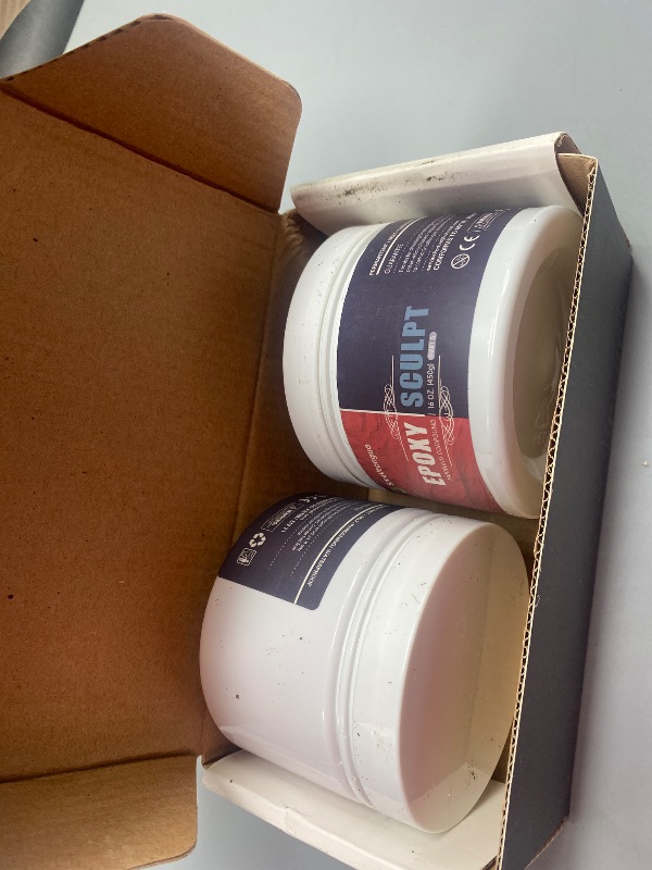 Photo 1 of ORANGE AND WHITE- Smalltongue AB Epoxy Sculpt Clay, 2 Part Modeling Compound (A & B) 2 Pound, Epoxy Sculpture Modeling Paste Clay, for Modeling, Repair, Fill Up Retrofit and Sculpture, Natural Colors
