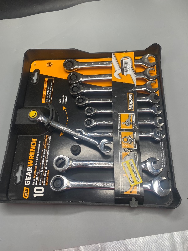 Photo 1 of Replacement for fits GearWrench 9418 Chrome Steel 12 Point Ratchet Combination SAE/Metric Wrench Set
