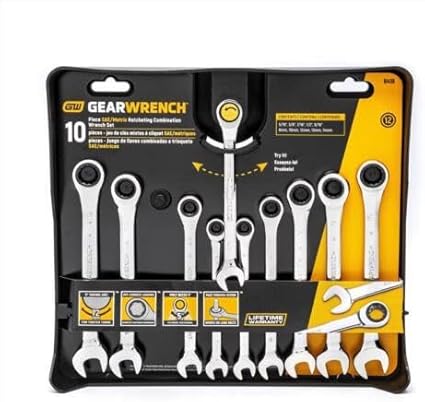 Photo 1 of Replacement for fits GearWrench 9418 Chrome Steel 12 Point Ratchet Combination SAE/Metric Wrench Set
