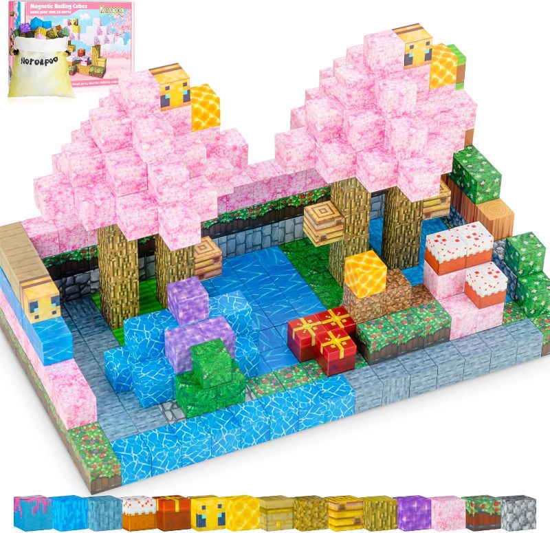Photo 1 of Magnetic Blocks - Build Mine Cherry Magnet 3D World Set, Magnetic Tiles LE Building go Blocks Toddler Toys STEM Sensory Outdoor Toys for 3+ Year Old Boys & Girls, Creative Kids Games Kids Toys-80PCS

