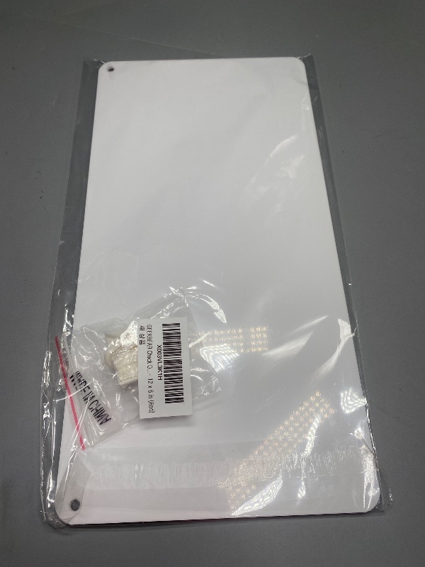 Photo 1 of GEEKBEAR Check Out Here Sign Hanging from Ceiling - 12 x 6 in (Red)
