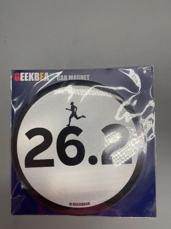 Photo 1 of GEEKBEAR 26.2 Marathon Car Magnet (2 Pack) - 4.7" Circular Shape
