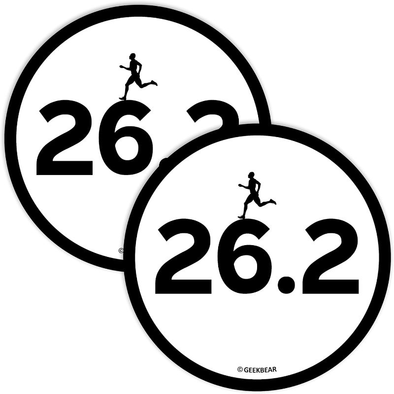 Photo 1 of GEEKBEAR 26.2 Marathon Car Magnet (2 Pack) - 4.7" Circular Shape
