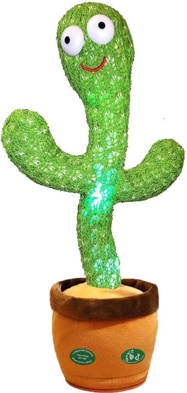 Photo 1 of Pbooo Dancing Talking Cactus Mimicking Toy,Talking Repeat Singing Sunny Cactus Toy 120 Pcs Songs for Baby 15S Record Your Sound Sing+Dancing+Recording+LED
