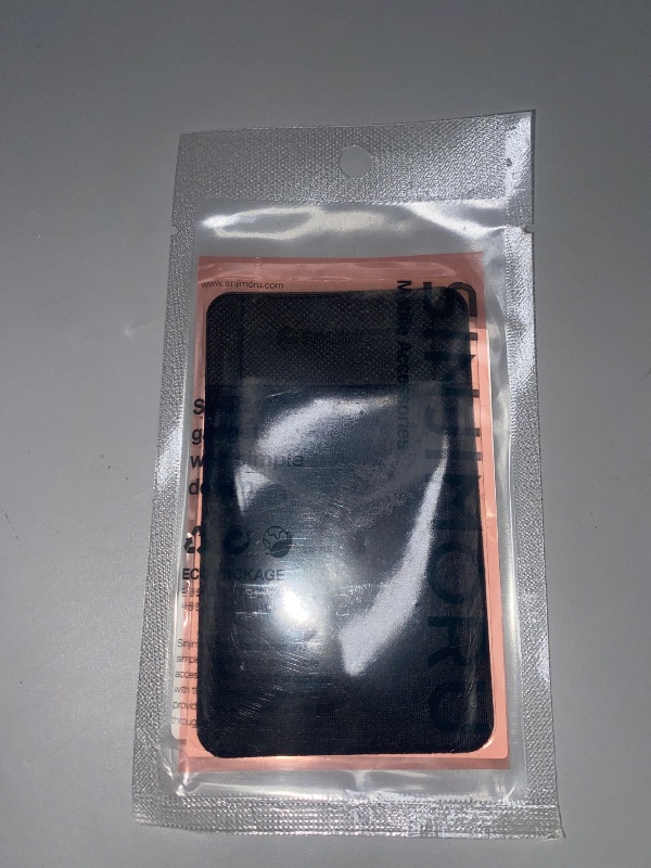 Photo 1 of Sinjimoru Secure Card Holder for Back of Phone, Stretchy Fabric Cell Phone Wallet Stick On Credit Card Case for iPhone & Android. Sinji Pouch Flap Grey
