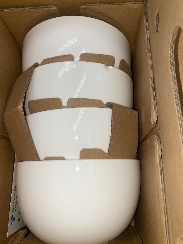Photo 1 of DOWAN 5.8" Deep Soup Bowls & Cereal Bowls - 30 Ounces Large Bowls Set of 4 for Kitchen - White Ceramic Bowls for Cereal, Soup, Oatmeal, Salad, Ramen, Noodle, Rice - Dishwasher & Oven Safe
