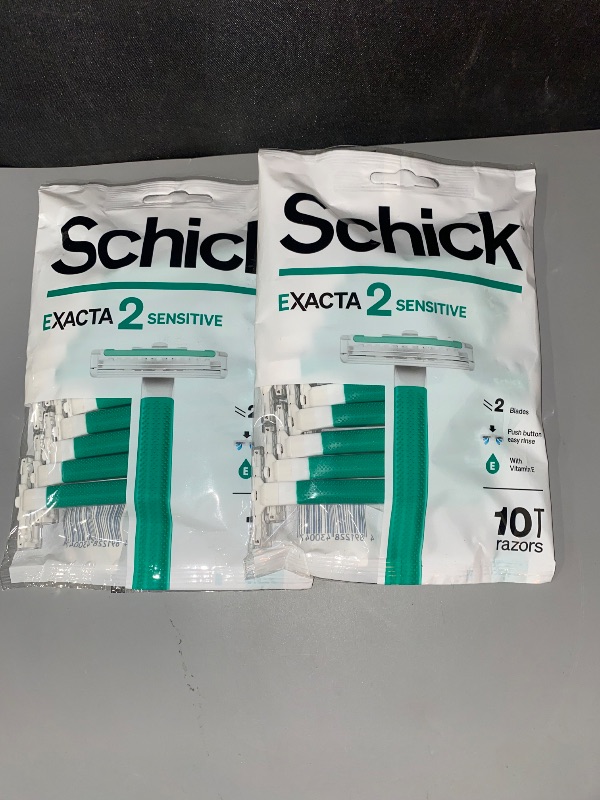 Photo 1 of Schick Exacta2 Sensitive Skin Disposable Mens Shaver 20 Count (10 Count x 2Pack) 2023 New Verson
