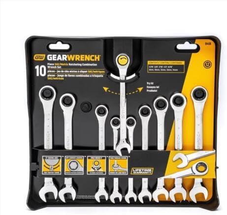 Photo 1 of Replacement for fits GearWrench 9418 Chrome Steel 12 Point Ratchet Combination SAE/Metric Wrench Set