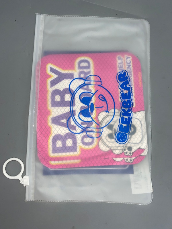 Photo 1 of 2 PINK SQUARE** GEEKBEAR [Signature] Baby on Board Car Magnet
