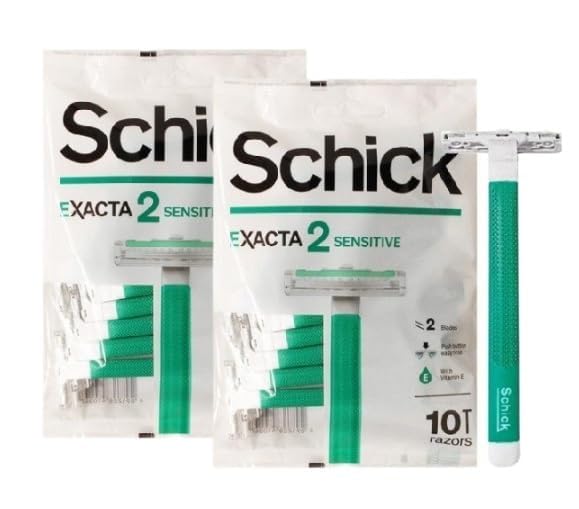 Photo 1 of Schick Exacta2 Sensitive Skin Disposable Mens Shaver 20 Count (10 Count x 2Pack) 2023 New Verson