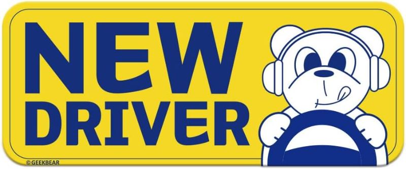 Photo 1 of BLUE/RED GEEKBEAR [Signature] New Driver Magnet for Car - Geekbear Line - Rectangular 8.7 x 3.5 in (1, Yellow)
