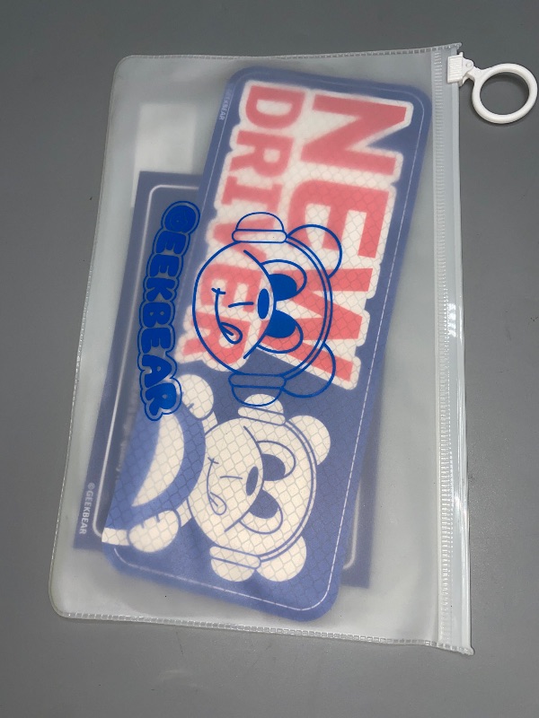 Photo 1 of BLUE/RED GEEKBEAR [Signature] New Driver Magnet for Car - Geekbear Line - Rectangular 8.7 x 3.5 in (1, Yellow)
