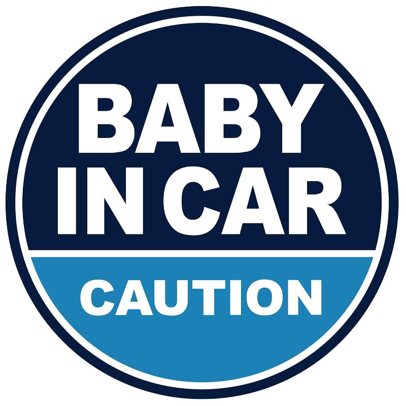 Photo 1 of GEEKBEAR Baby in Car Vehicle Magnet - Colorful, Reflective, Weather-Resistant - Circular 4.7 x 4.7 in (Pink/BLUE)