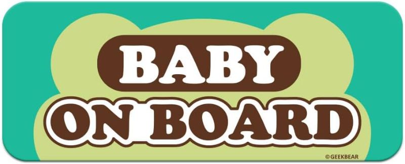 Photo 1 of GEEKBEAR [Signature] Baby on Board Car Magnet - Signature Line - Rectangular 8.7 x 3.5 in (1, Mint)
