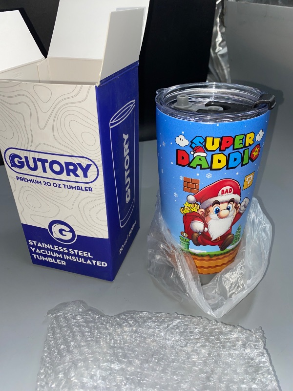 Photo 1 of 34HD Father Day Gifts, Daddio Tumbler with Lid 20 oz Stainless Steel, Dad Coffee Mug, Gamer Dad Present, Daddy Birthday Gifts from Daughter, Son, Wife
