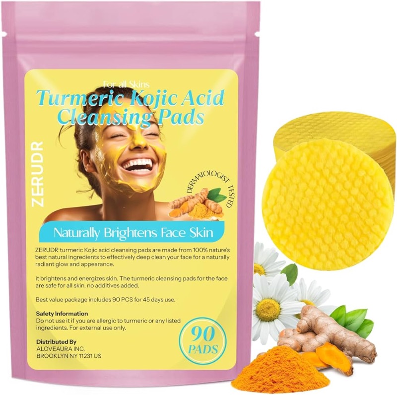 Photo 1 of ZERUDR Turmeric Kojic Acid Cleansing Pads 90 PCS