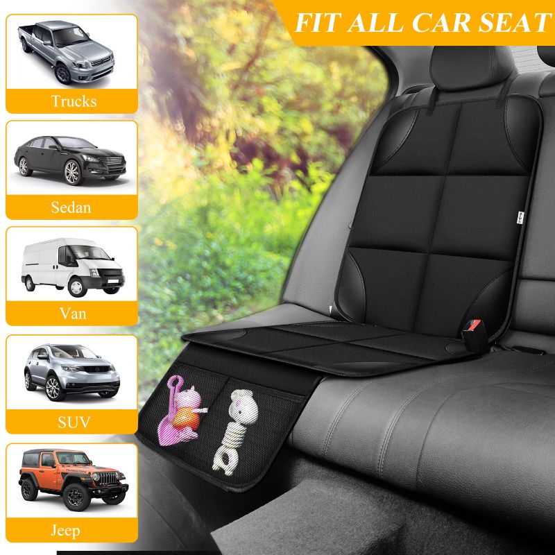 Photo 1 of Meolsaek Car Seat Protector for Child Car Seat, Durable 600D Fabric Waterproof Car Seat Cover with Thick Pad Non-Slip Backing (No Imprints)
