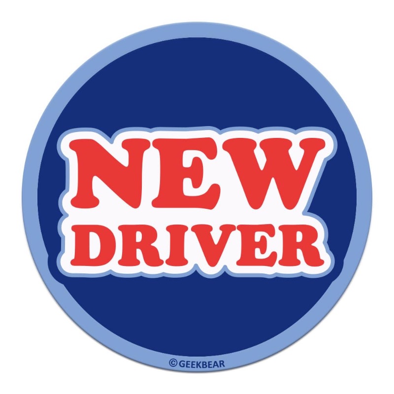 Photo 1 of GEEKBEAR [Signature] New Driver Magnet for Car - Signature Line - Circle 5.3 x 5.3 in (1, Blue)