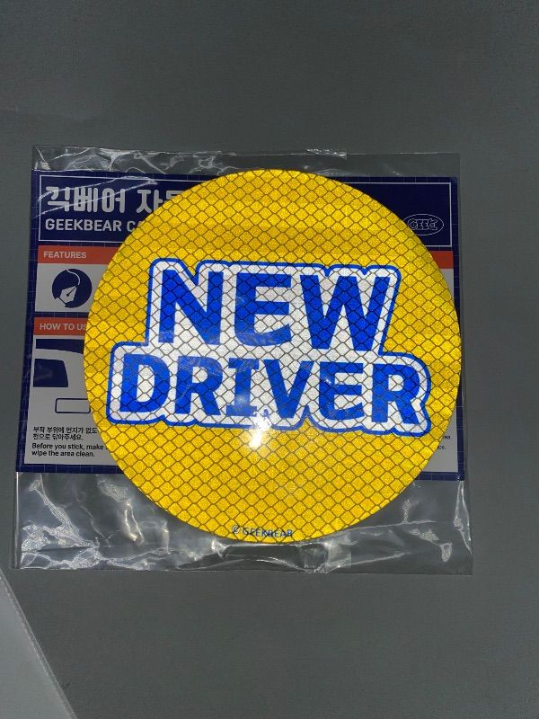 Photo 1 of YELLOW ***GEEKBEAR [Signature] New Driver Magnet for Car - Rainbow Line - Circle 5.3 x 5.3 in (YELLOW)