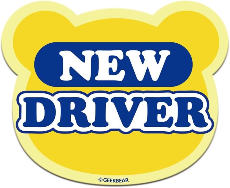 Photo 1 of GEEKBEAR [Signature] New Driver Magnet for Car - Signature Line - Bear Shape 5.6 x 4.7 in (1, Yellow)