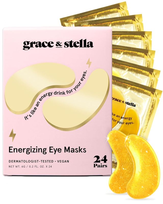 Photo 1 of grace & stella Award Winning Under Eye Mask - Travel Essentials - Birthday Gifts for Women - Gel Eye Patches for Dark Circles, Puffy Eyes, Wrinkles, Undereye Bags - Vegan - Self Care (24 Pairs, Gold)
