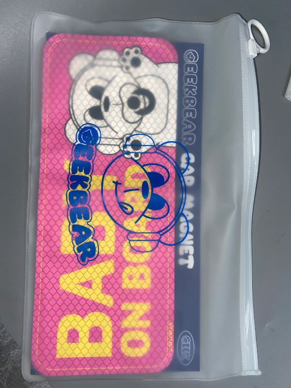 Photo 1 of PINK GEEKBEAR [Signature] Baby on Board Car Magnet - Rainbow Line - Rectangular 8.7 x 3.5 in