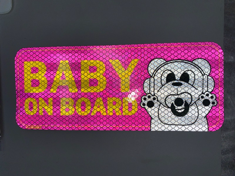 Photo 1 of PINK GEEKBEAR [Signature] Baby on Board Car Magnet - Rainbow Line - Rectangular 8.7 x 3.5 in