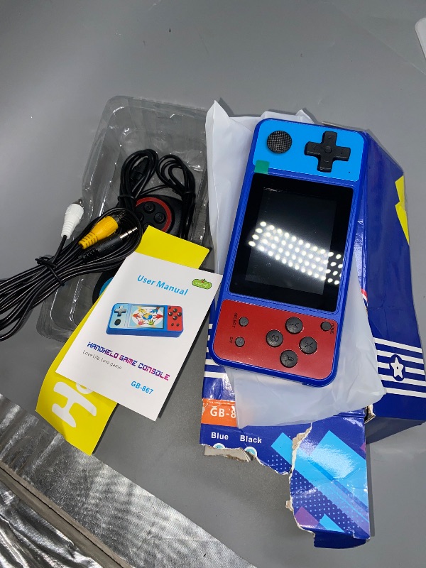 Photo 1 of 32 Bit Handheld Games for Kids Built-in 139 Video Games,3.0" IPS Screen Rechargeable Portable Arcade Gaming Player,Electronic Toys for Boys Girls Birthday Xmas Gift Blue-Red
