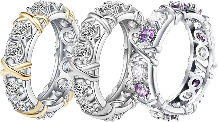 Photo 1 of SIZE 10 Ludcew Moissanite Magnetology Lymphvity Ring, Zircon Shaping Ring, Moissanite Rings for Women, Zircon Rings, X Criss Cross Ring