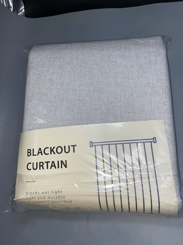 Photo 1 of 100% Blackout Shield Linen Blackout Curtains 96 Inches Long 2 Panels Set, Black Out Curtains for Bedroom, Thermal Insulated Rod Pocket Window Drapes Living Room, 50W X 96L, Beige
