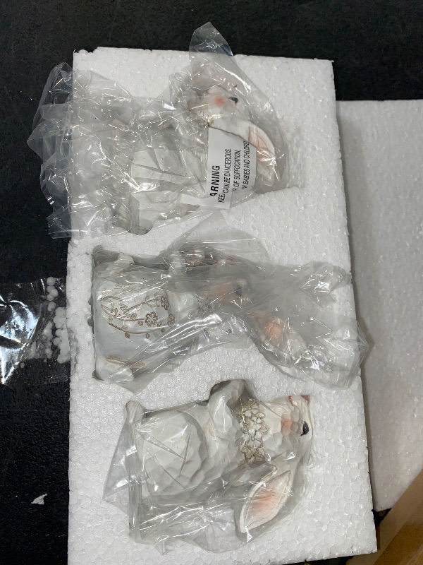 Photo 1 of Bunny Decor Yard Decorations Outdoor, Set of 3 Resin Garden Rabbit Figurines, Yard Animals Statue, Bunny Statue for Home Garden Easter Decorations, Easter Rabbit Figurines mom Gifts
