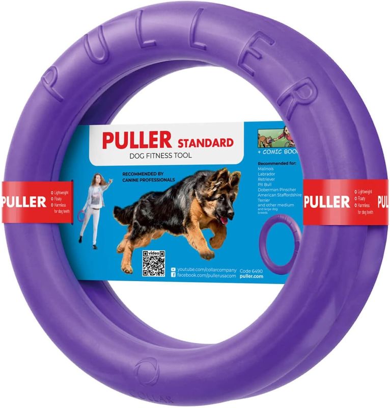 Photo 1 of Puller Outdoor Dog Ring Toys - Dog Fetch Toy & Tug of War Dog Toy for Small Medium Large Dogs - Dog Ball & Soft Dog Frisbee Alt - Outside Dog Yard Toys - Big Dog Pull Toy - Dog Agility Jumps Tool
