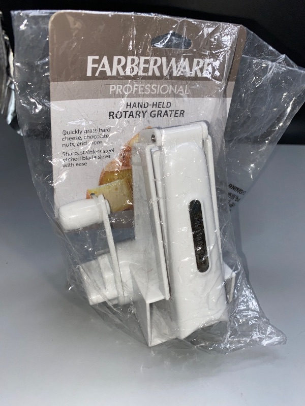 Photo 1 of Farberware Professional Rotary Grater with Fine Etched Stainless Steel Drum, 4.33x5.51x3.54 Inch, White