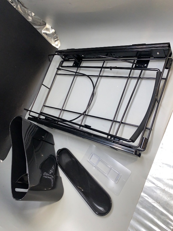 Photo 1 of Pull Out Trash Can Under Cabinet Shelf - Under Sink Trash Can Pull Out Slider for 30–40 Quart Cans Up to 125 lb - Cabinet Trash Can Pull Out Kit w/Garbage Bag Holder - (Can Not Included)
