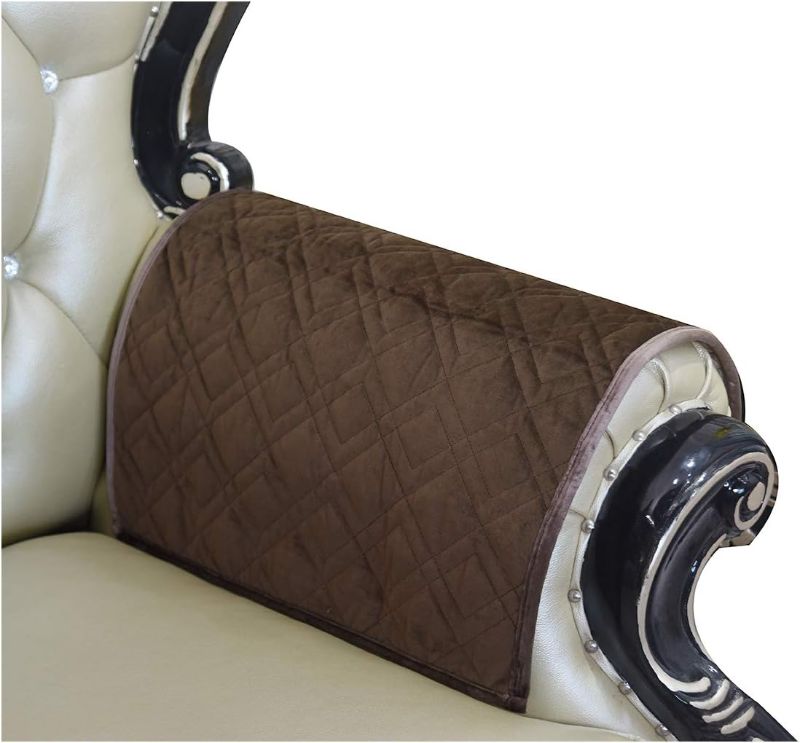 Photo 1 of HAOMAIJIA Sofa Armrest Cover, Recliner Chair Arm Cover,Armchair Slipcover Nonslip Quilted Furniture Protector for Leather Sofa Couch (BLatte, Sofa Armrest Cover-2 Pieces)

