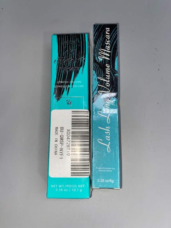 Photo 1 of 2PCS BUNDLE**Mascara black eyeLash for Liquid Extensions Long-Lasting Keep Your Lashes Thick And Waterproof Smudge-Proof Hypoallergenic 10.7g/0.38 OZ (Black)
