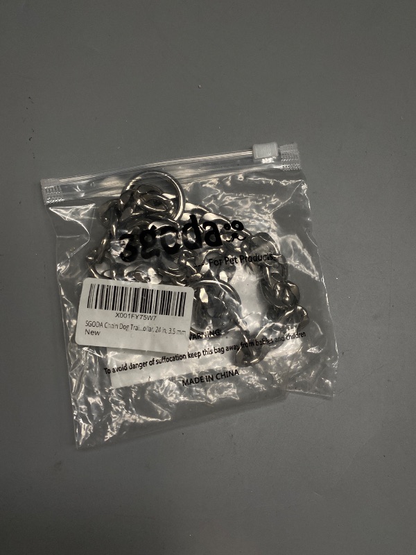 Photo 1 of SGODA Chain Dog Training Choke Collar, 24 in, 3.5 mm