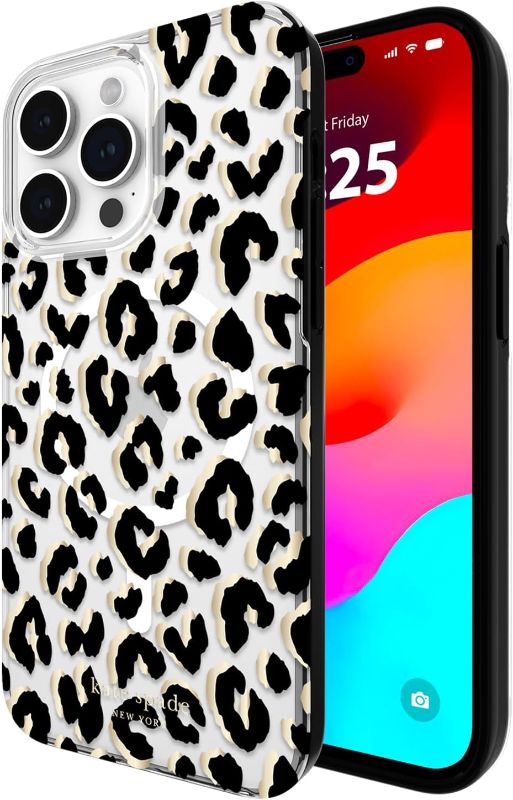 Photo 1 of kate spade new york iPhone 14 Pro Max Case, Compatible with MagSafe - City Leopard Black