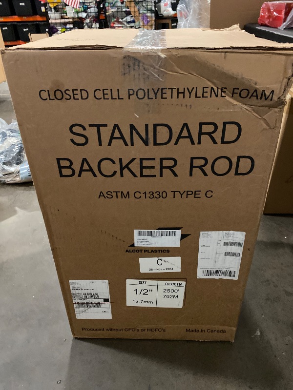 Photo 1 of Mutual Industries Standard Backer Rod, 2500 Linear Feet, 1/2"