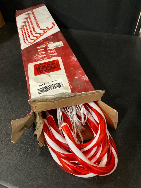 Photo 1 of Luditek 24.5 inch Christmas Candy Cane Pathway Markers Set of 12 Christmas Outdoor Outside Decorations Lights 8 Blinking Modes Indoor Holiday Xmas Yard Patio Garden Walkway Decor
