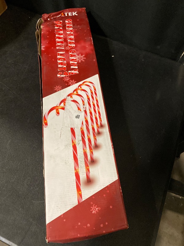 Photo 1 of Luditek 24.5 inch Christmas Candy Cane Pathway Markers Set of 12 Christmas Outdoor Outside Decorations Lights 8 Blinking Modes Indoor Holiday Xmas Yard Patio Garden Walkway Decor