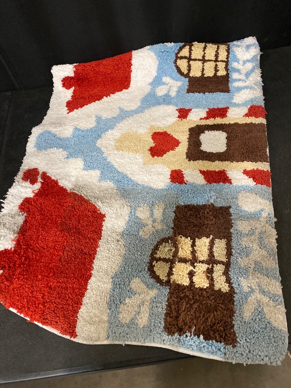 Photo 1 of Estmy Cute Gingerbread House Christmas Rug for Bathroom Kitchen Decorations Festive Seasonal Holiday Sweet Candyland Bedroom Accent Rugs, Non-Slip Plush 24''W x 31''L Indoor Rugs
