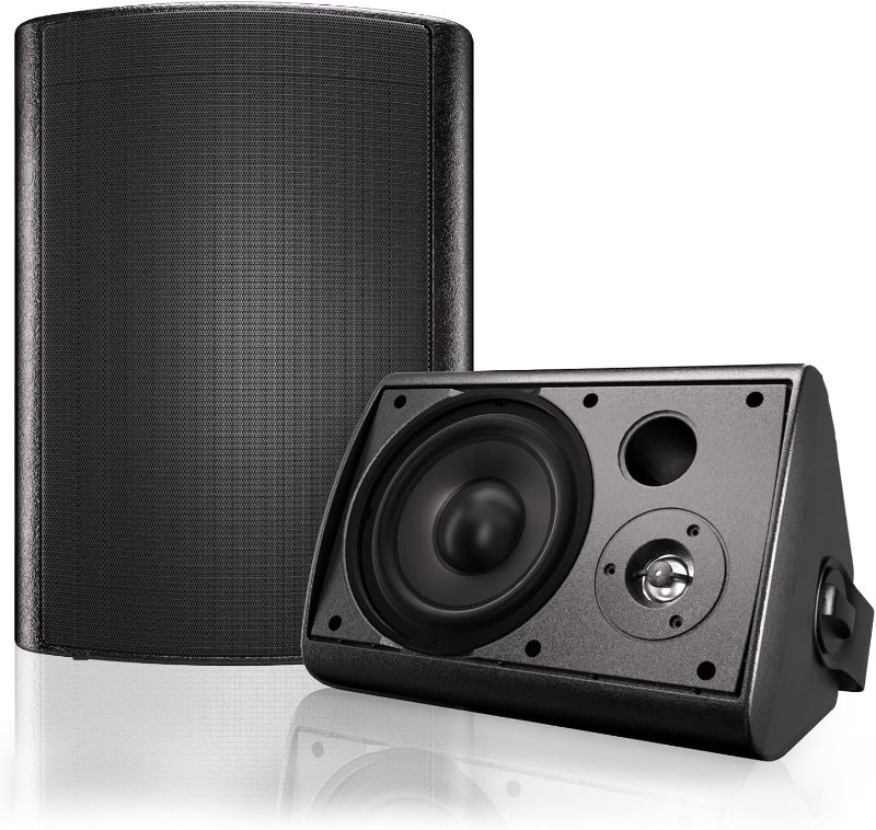 Photo 1 of Herdio 6.5 Inches Indoor Outdoor Bluetooth Speakers Waterproof with Powerful Bass,Wall Mount Speakers Wired Weather Resistant for Patio Home Deck Porch Backyard 400 Watts(Black)
