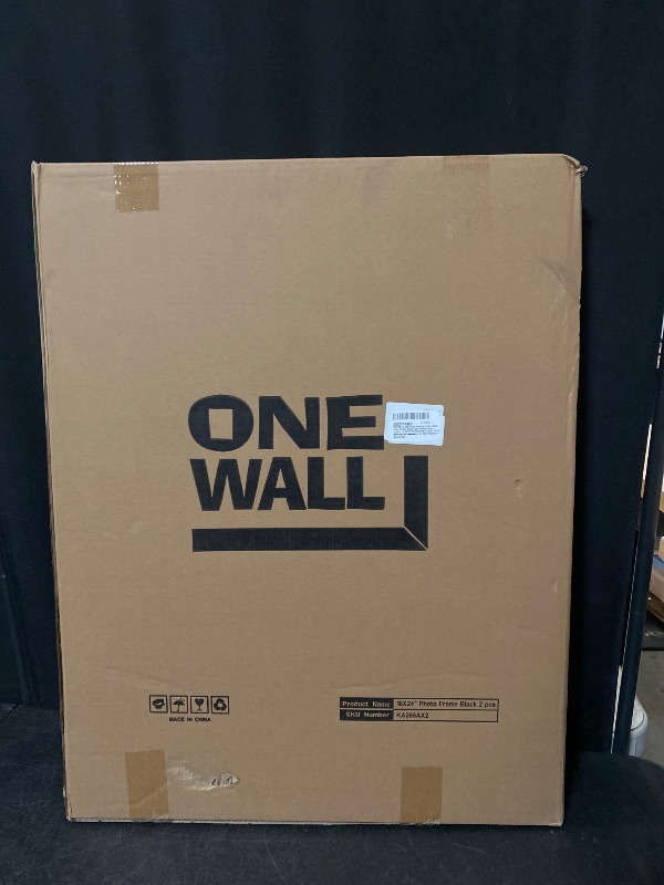 Photo 1 of ONE WALL 18x24 Inch Floating Frame, Black Wood Double Glass Float Picture Frame Display 11x14/11x17/12x18/13x19/16x20 Photos Plant or Petal Specimens for Wall Hanging - Mounting Kit Included
