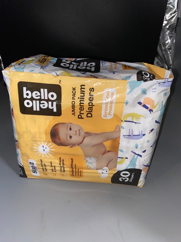 Photo 1 of Hello Bello Premium Baby Diapers Size 2, 30 Count of Disposable, Extra-Absorbent, Hypoallergenic Diapers with Snug and Comfort Fit, Sleepy Sloth