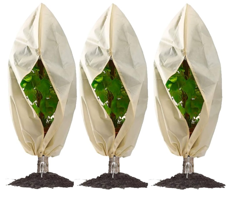 Photo 1 of Lefiand 3 Pack Plant Covers Freeze Protection 78.7" x 94.5", Frost Cloths for Outdoor Plants, Winter Plant Covers Freeze Protection with Zipper and Drawstring, Easy to Install