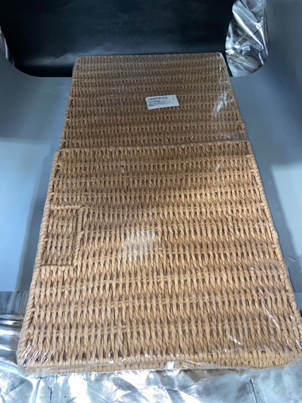 Photo 1 of Vagusicc Wicker Baskets, Set of 2 Hand-Woven Storage Baskets for Shelves with Handles, Foldable Cube Wicker Storage Basket Bins Organizer 13 Inches Large Woven Baskets for Storage Organizing & Decor